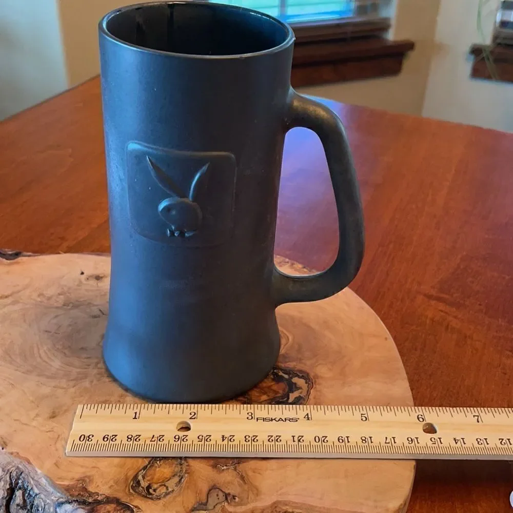 Playboy Embossed Charcoal Frosted Stein